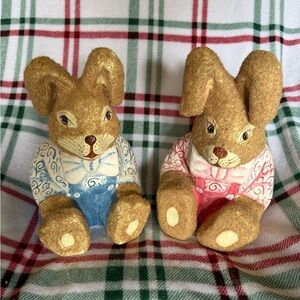 Charming Brown Bunny Figurines Set